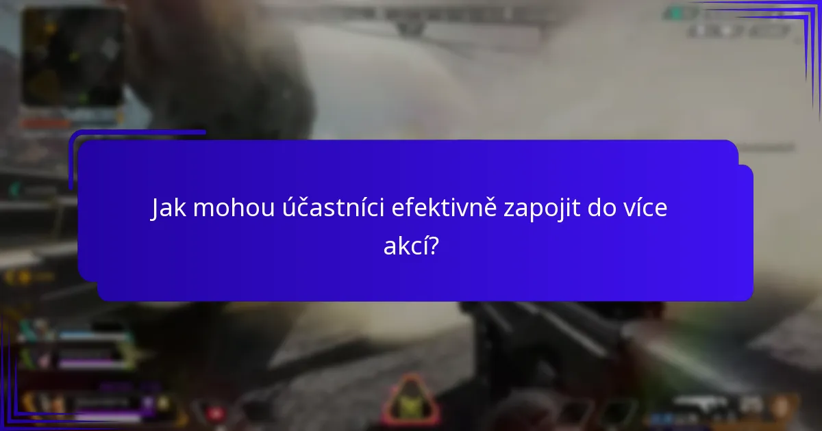 Jak mohou účastníci efektivně zapojit do více akcí?