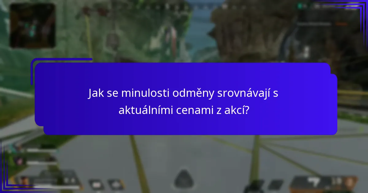 Jak se minulosti odměny srovnávají s aktuálními cenami z akcí?