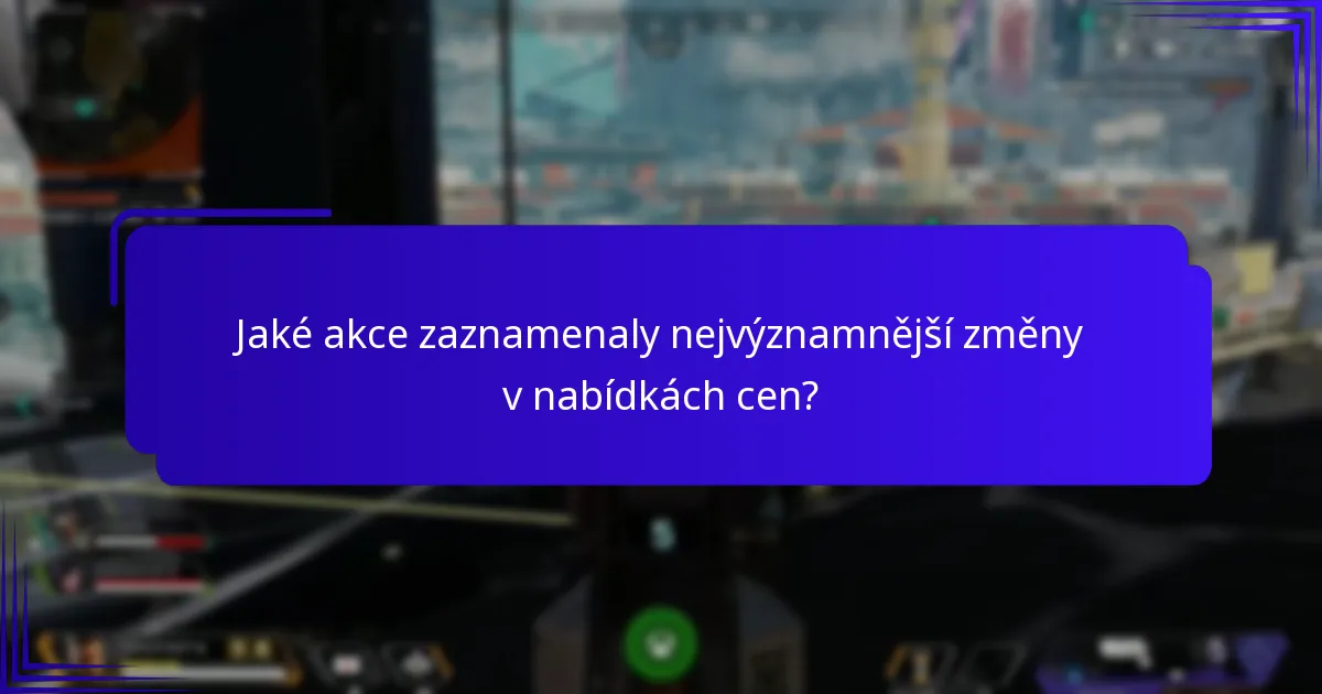 Jaké akce zaznamenaly nejvýznamnější změny v nabídkách cen?