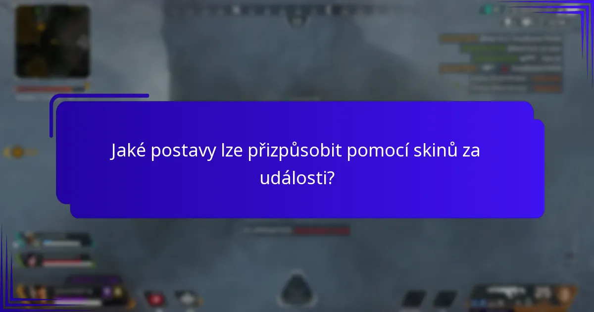 Jaké postavy lze přizpůsobit pomocí skinů za události?